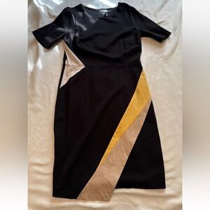 White House Black Market Colorblock Womens Sheath Career Dress Size 14